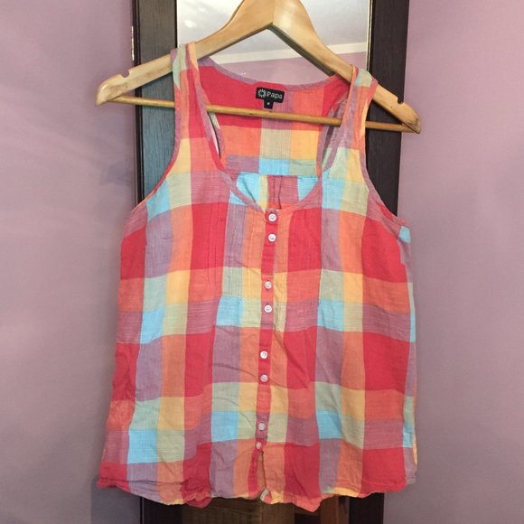 Papa Front Button Blouse with Pintucked Bodice - Picture 1 of 6